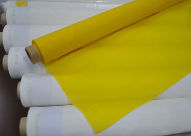 Vải thun lụa polyester có độ giãn dài thấp để in màn hình, màu trắng / vàng