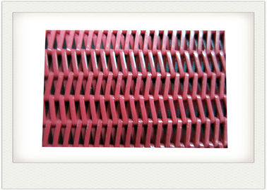 Thắt lưng lưới polyester màu đỏ với băng tải xoắn ốc cho máy sấy thực phẩm / khử nước bùn