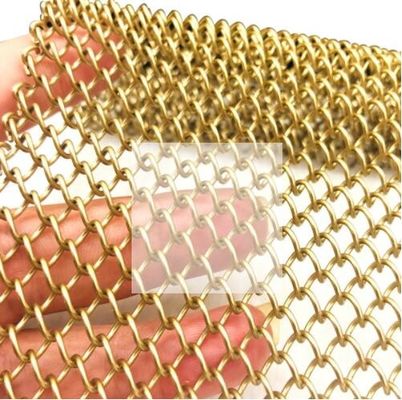 Màn cửa lưới kim loại liên kết chuỗi vàng cho ngăn phòng trang trí