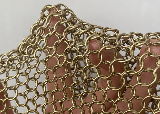 Giá tốt. Màu vàng kim loại Vòng thép không gỉ Lưới Vải Chainmail Rèm 304ss trực tuyến