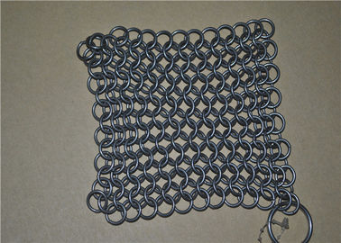 Giá tốt. Máy chà sàn lưới thép không gỉ 7 * 7 inch / Máy làm sạch gang Chainmail trực tuyến