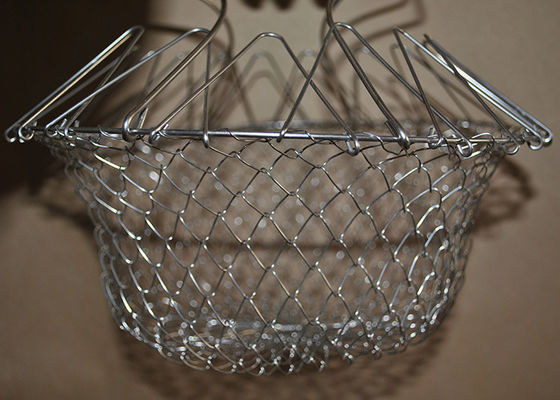 Giá tốt. Giỏ lưới thép không gỉ có thể gập lại sâu, giỏ lưới chiên trực tuyến