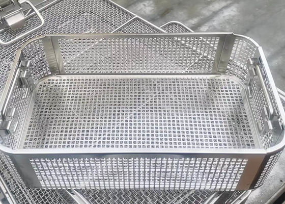 Giá tốt. Giỏ tiệt trùng dụng cụ phẫu thuật bằng thép không gỉ 316L Khay làm sạch trực tuyến