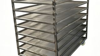 Thép không gỉ Nhôm 600 X 400 Lò nướng quay Nửa bánh mì giá đỡ xe đẩy để làm mát