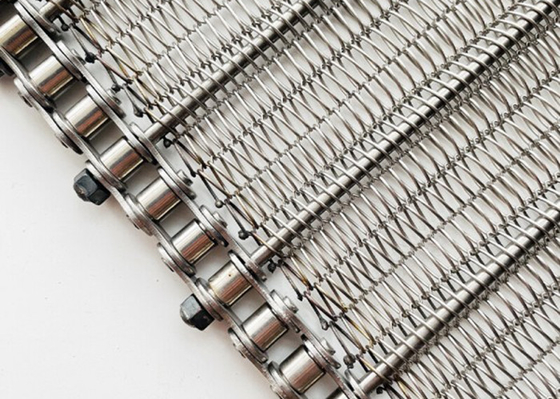 Liên kết chuỗi 1mm Ss Dây băng tải lưới cho lò nướng bánh nướng