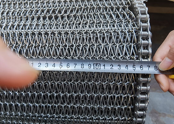 Liên kết chuỗi thương mại 1.5mm Ss Wire Mesh Băng tải cho bánh quy ngô chiên