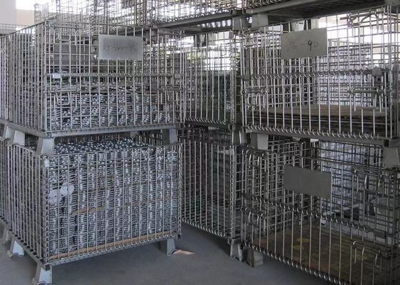 Lưu trữ hậu cần lồng kim loại dây bóng rổ dây lưu trữ kim loại sắt lồng gấp xe tải lồng lưu trữ gấp dây