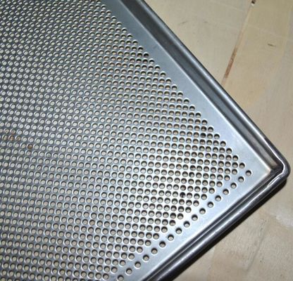 Khay phục vụ nướng kim loại đục lỗ cho lò nướng, khay thức ăn bằng thép không gỉ