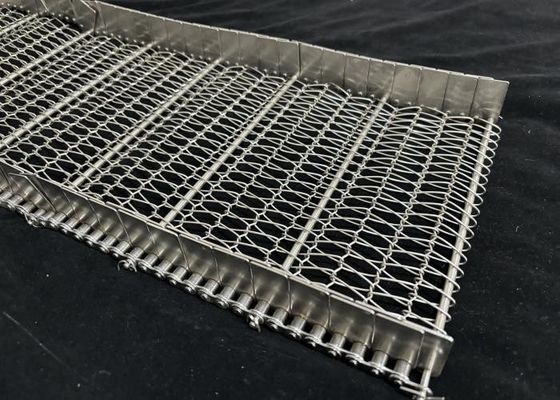 Thực phẩm Stainless Steel Wire Mesh Spiral Chain conveyor Belt tùy chỉnh với Baffle
