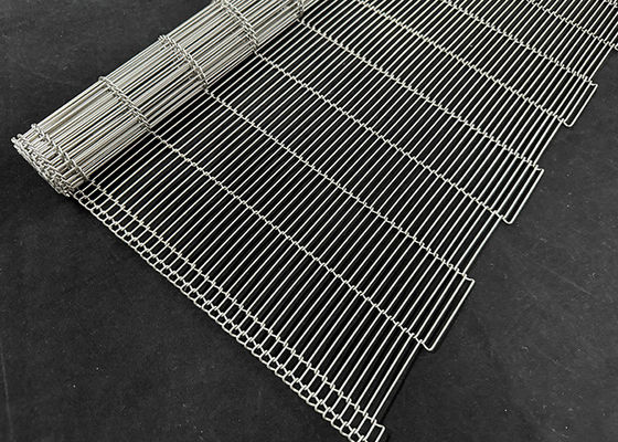 Thực phẩm sô cô la Enrober Stainless Steel Flat Flex Wire Mesh băng chuyền
