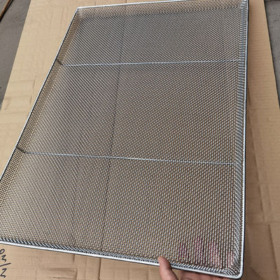 Chất liệu có độ bền 660 mm x 450 mm Stainless Steel 304 Wire Mesh Tray cho nướng nướng làm khô làm mát Công nghiệp thực phẩm