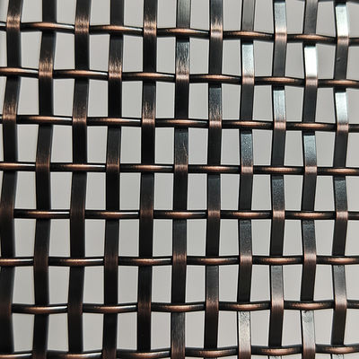 Trang trí Antique đồng đồng kim sơn thép không gỉ Crimped Flat Wire Mesh nội thất lưới cho xây dựng mặt tiền ngăn ngăn ngăn tường rèm