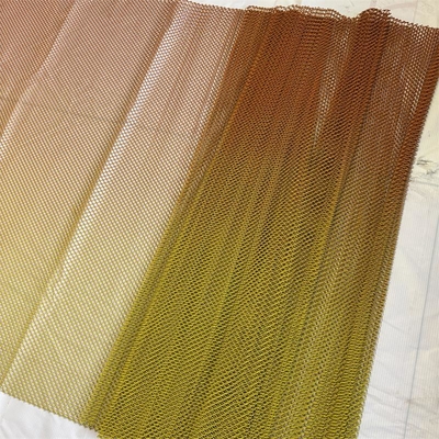 Gradient màu nhôm trang trí chuỗi kim loại liên kết dây rèm rèm lưới để trang trí tường