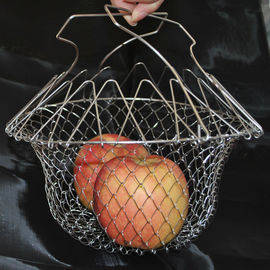 Kim loại 201 304 Inox Fry Basket / Chip Pan Basket Đường kính 220mm
