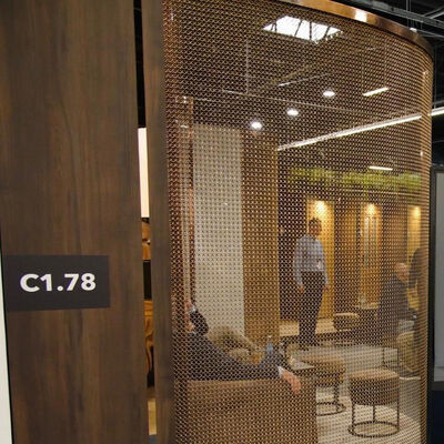 Custom Size Gold Color Metal Decorative Stainless Steel Ring Curtain Mesh Fabric