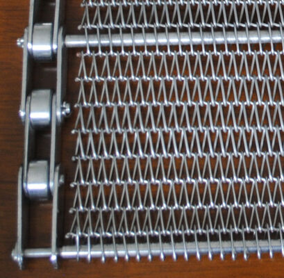 Băng tải lưới dây xoắn liên tục chịu nhiệt tùy chỉnh bằng thép không gỉ ss304/thép carbon cho lò nướng bánh quy, pizza, tiệm bánh