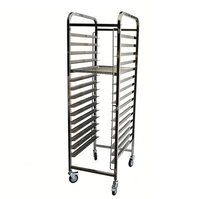 Thép không gỉ nhôm lò nướng 600 X 400 thương mại bánh mì xe đẩy xe bán hàng kệ bánh nướng với 20 chảo