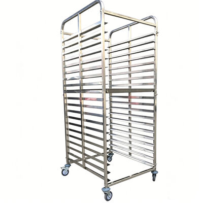 Nhà Bếp 600X400 Mm Kim Loại Thép Không Gỉ 15 20 Cấp 40 Khay Bánh Nhôm Lò Nướng Giá Nướng Bánh Thương Mại Xe Đẩy Làm Bánh Có Bánh Xe