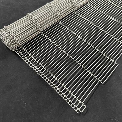 SS316L Stainless Steel Flat Flex Wire Mesh Conveyor Belt 450°C for Food Processing Chain Edge Custom