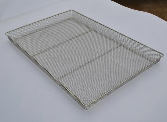 Food Grade Metal Woven Fine 80x100 40*60cm ss304 316 Stainless Steel Wire Mesh Tray for Oven Bakery Drying Baking Cake Cooling  Dehyrator