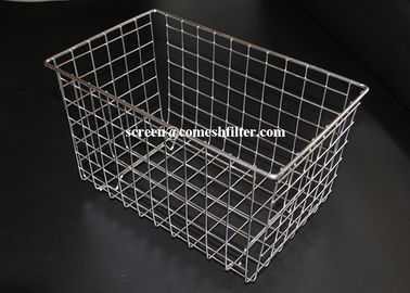 Giá tốt. Giỏ lưới thép không gỉ 304 tùy chỉnh, giỏ lưu trữ kim loại hình chữ nhật trực tuyến