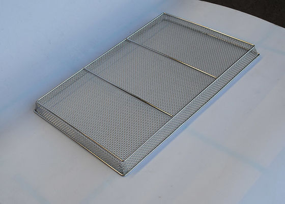 Thẻ thực phẩm 304 Stainless Steel Wire Mesh Tray để sấy khô làm mát nướng