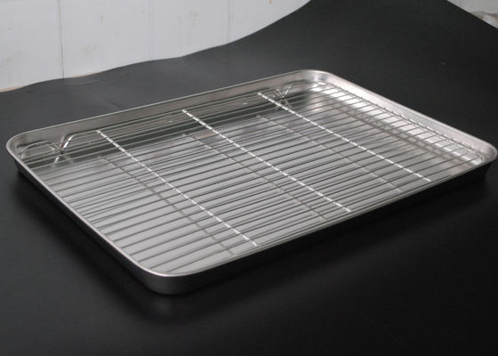 Giá tốt. Khay nướng bằng thép không gỉ 304 60 * 40 * 2,5 cm có giá đỡ trực tuyến